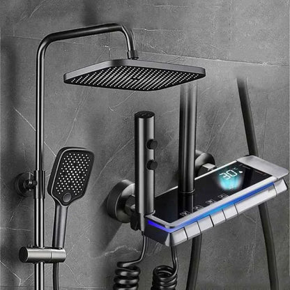 Système de douche gris pistolet ensemble de robinet de douche pluie