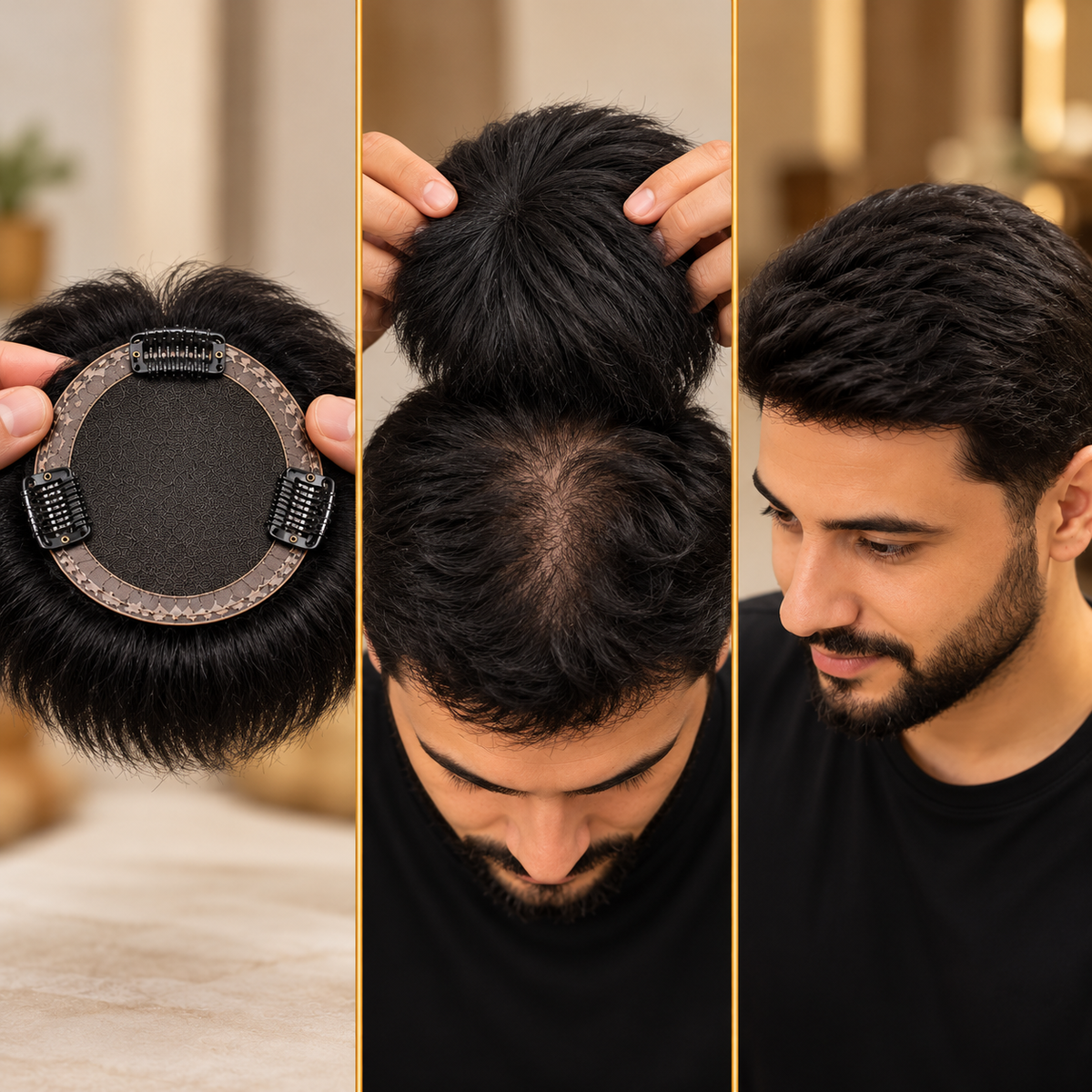 ثلاث مراحل لتثبيت مكمّل الشعر بالكليبس